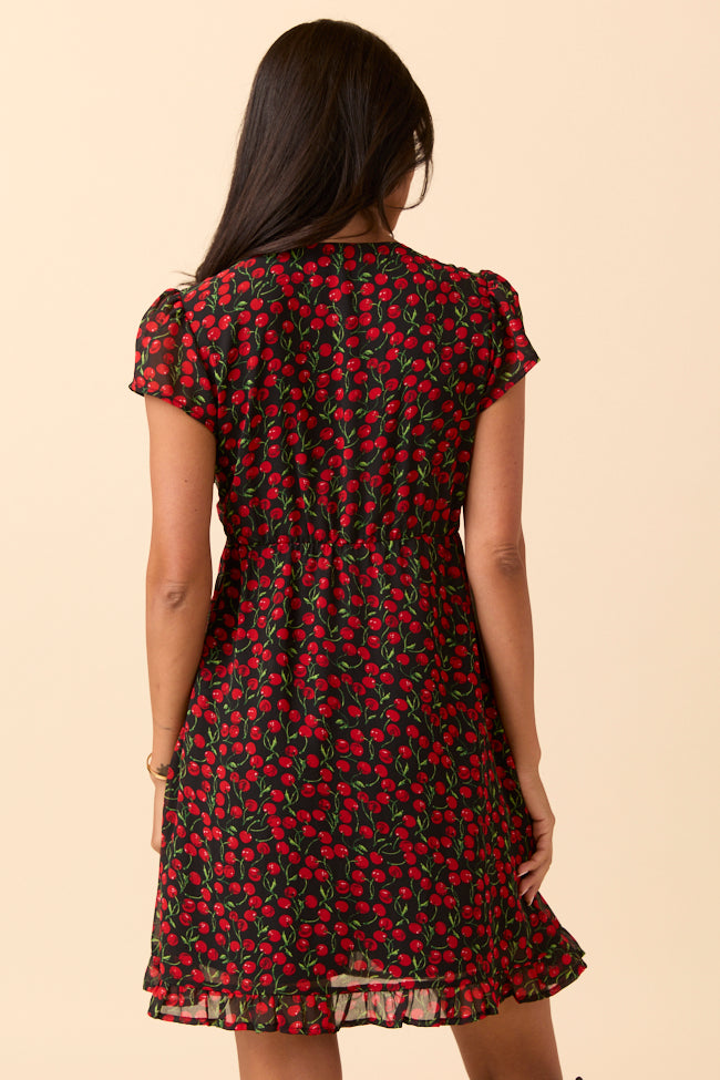 Amari Black Cherry Print Dress Cece Barnes X Sunny Prom SALE-Sunny Prom