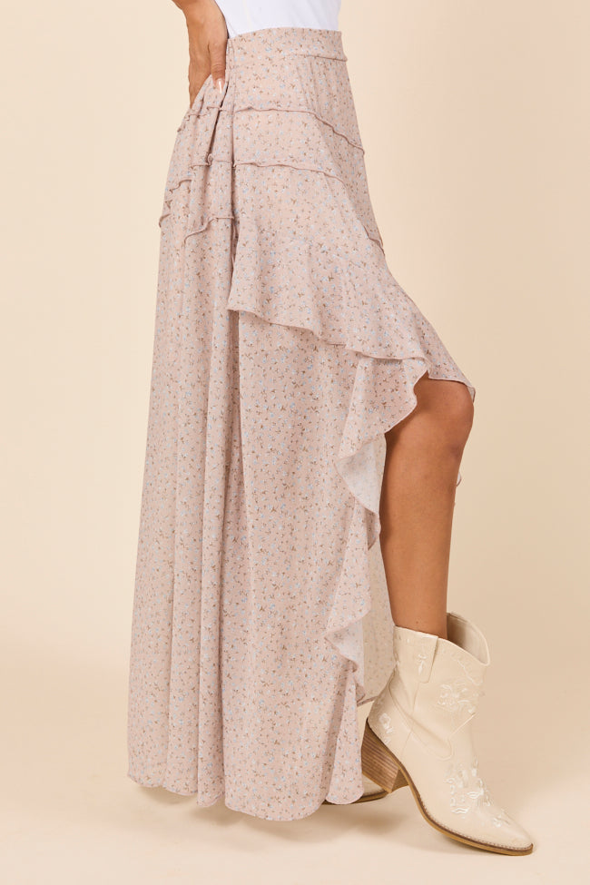 Nancy Neutral Floral Skirt Cece Barnes X Sunny Prom SALE-Sunny Prom