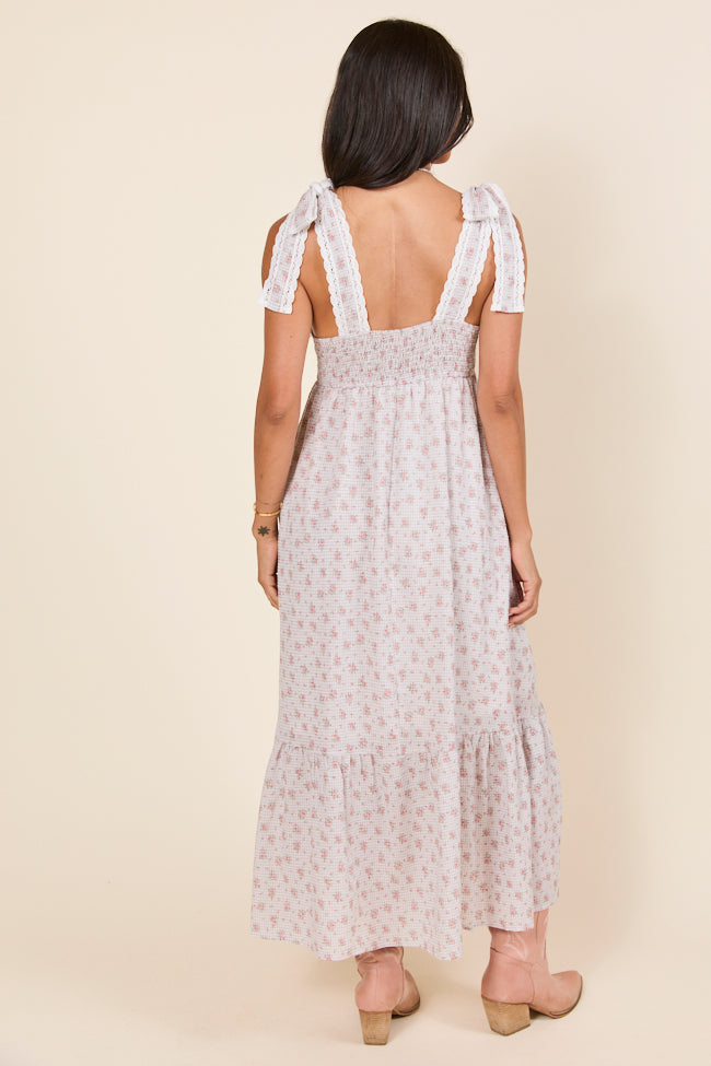 Joann Gingham Floral Maxi Dress-Sunny Prom