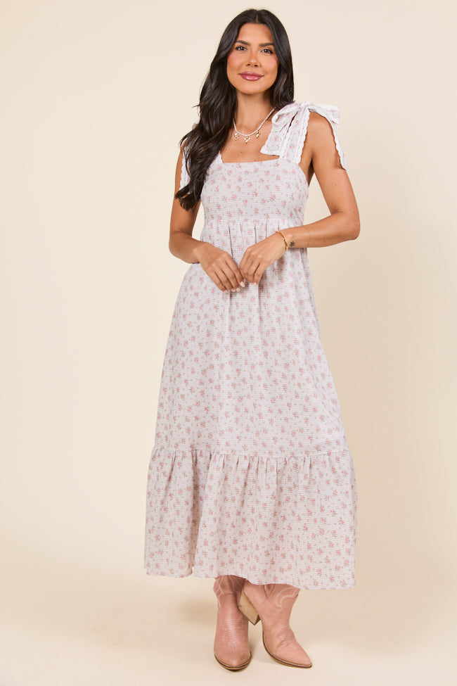 Joann Gingham Floral Maxi Dress-Sunny Prom