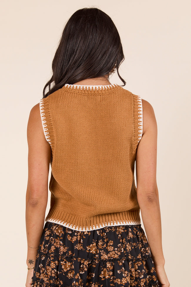 Selah Sleeveless Brown Western Sweater Vest-Sunny Prom