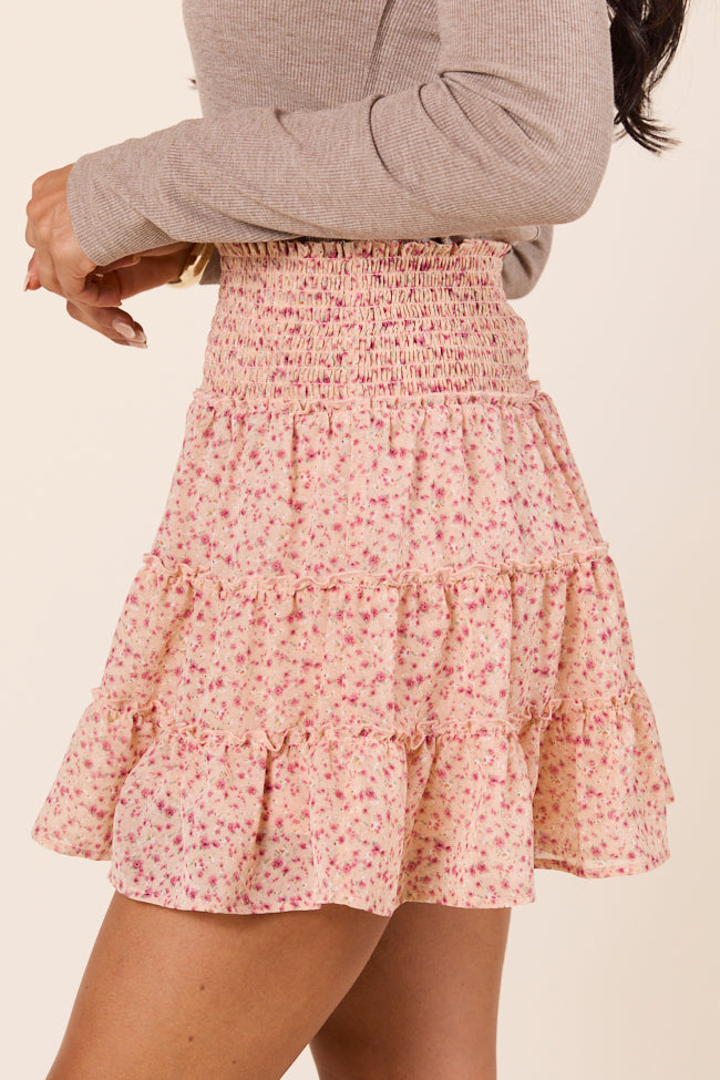 Through the Garden Orange Red Floral Skort-Sunny Prom