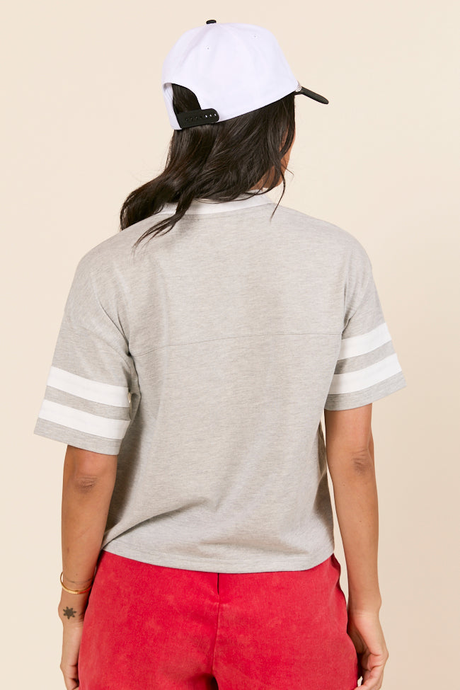 Benson Short Sleeve Heather Grey Varsity Tee-Sunny Prom