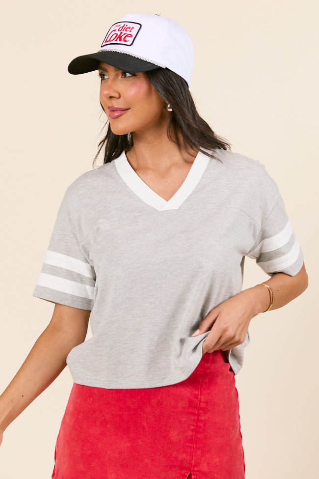 Benson Short Sleeve Heather Grey Varsity Tee-Sunny Prom