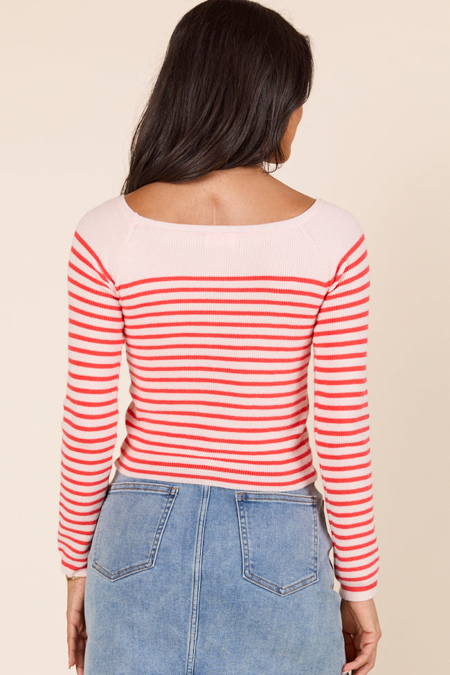 Emma Rose Long Sleeve Off Shoulder Striped Sweater-Sunny Prom