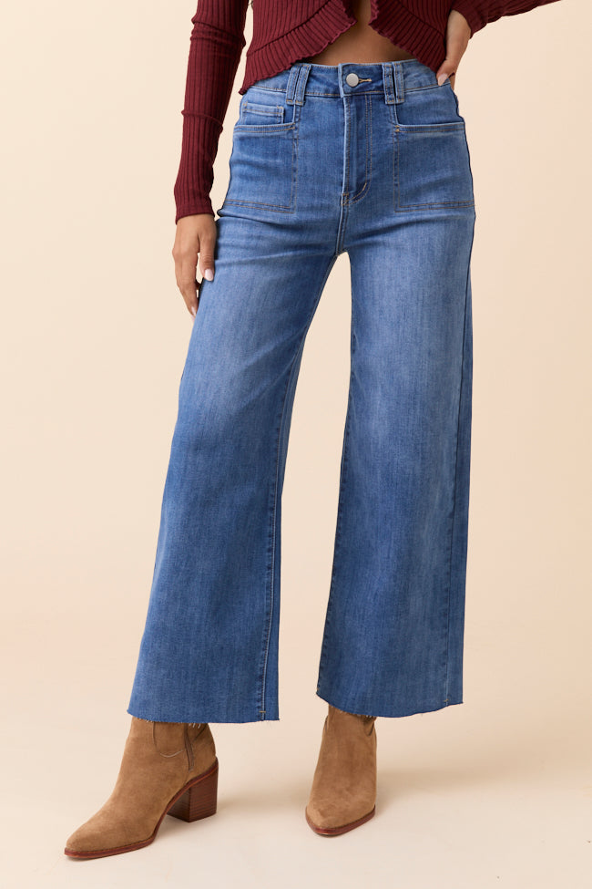 My Favorite Medium Wash Wide Leg Jeans-Sunny Prom