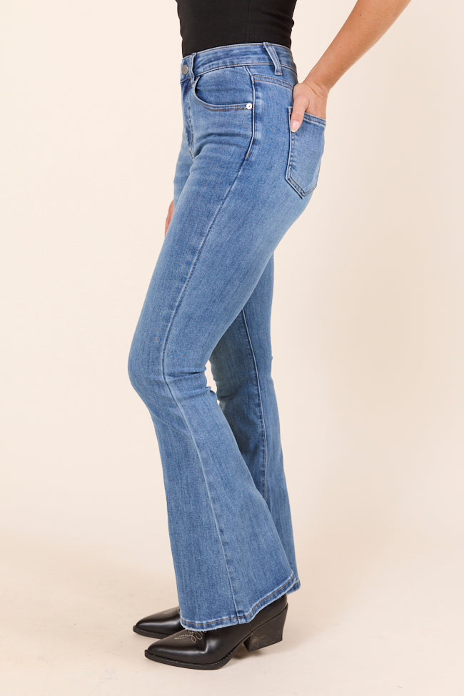 My Favorite Medium Wash Flare Leg Jeans-Sunny Prom