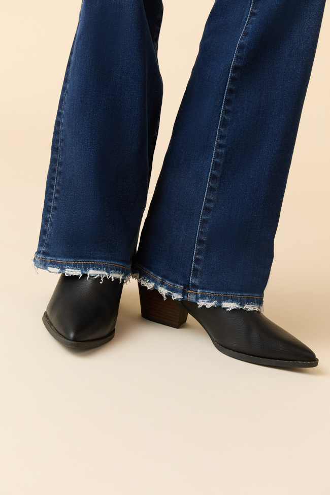 Delaney Dark Wash Relaxed Flare Jeans-Sunny Prom