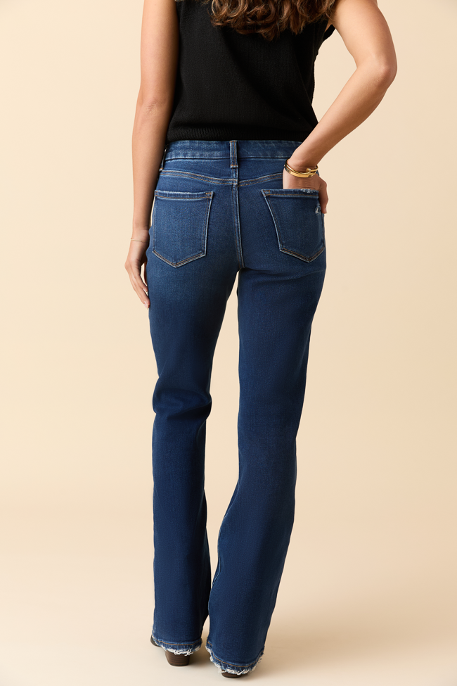 Delaney Dark Wash Relaxed Flare Jeans-Sunny Prom
