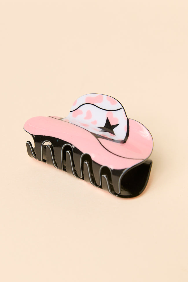 Mariah Pink Cowboy Hat Claw Clip-Sunny Prom