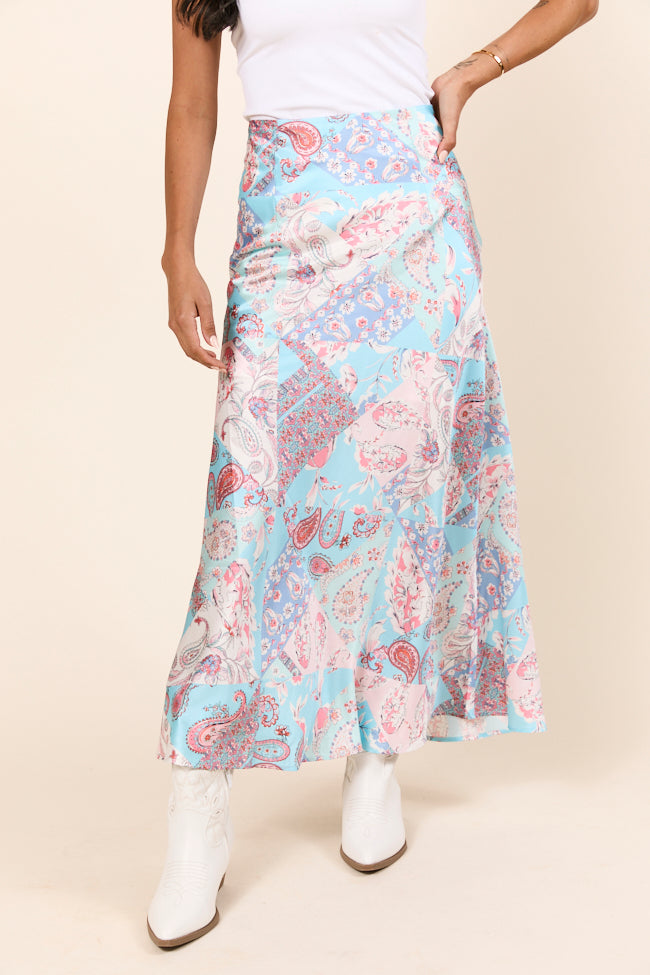 Naomi Patchwork Printed Midi Skirt-Sunny Prom