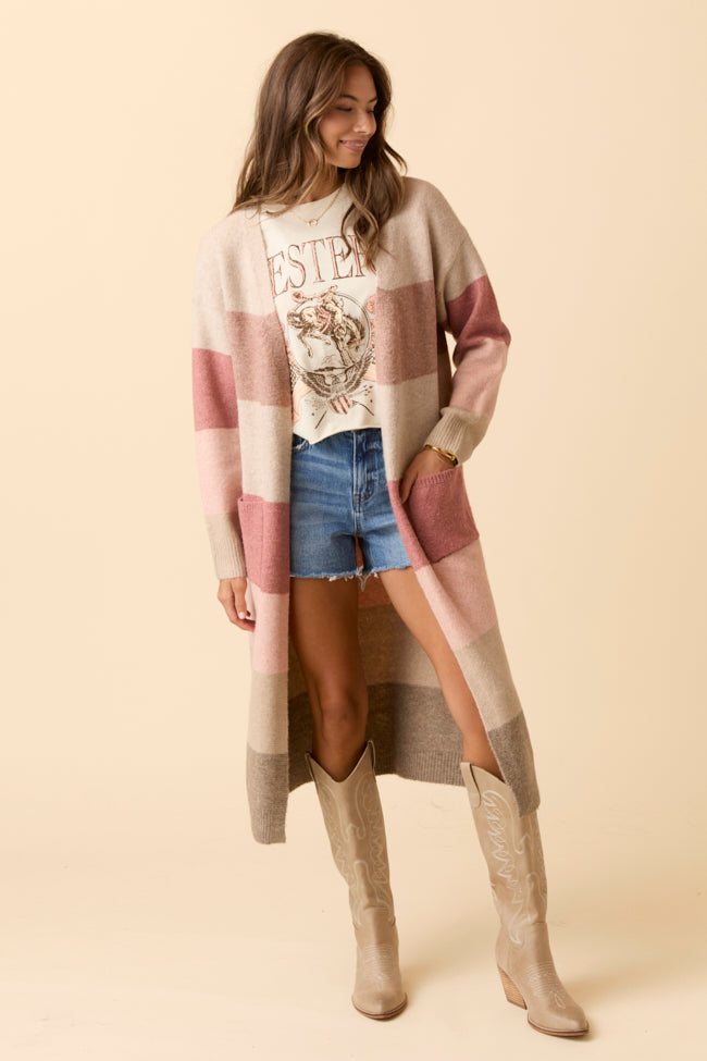 Hollis Stripe Maxi Cardigan-Sunny Prom