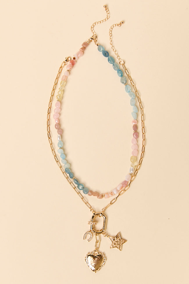 Aster Gold Star Charm Necklace-Sunny Prom