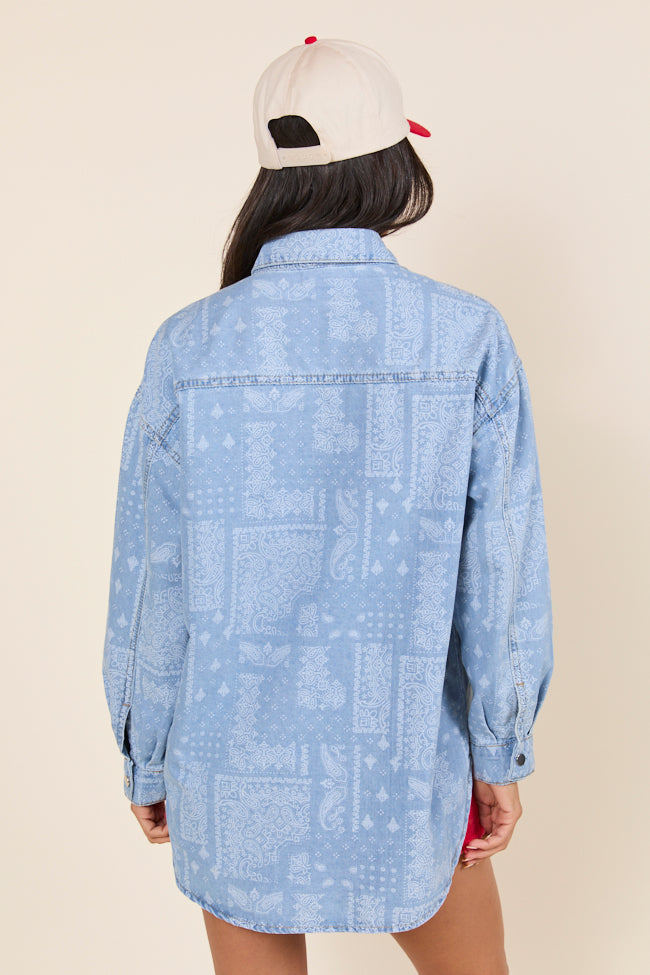 Born To Shine Bandana Chambray Shirt-Sunny Prom