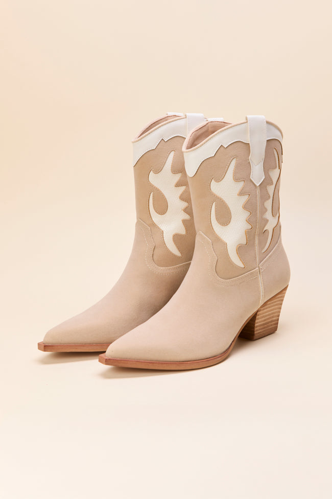 Jackie Beige Cowboy Boots-Sunny Prom
