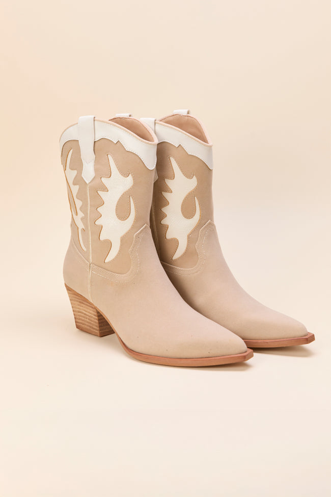 Jackie Beige Cowboy Boots-Sunny Prom