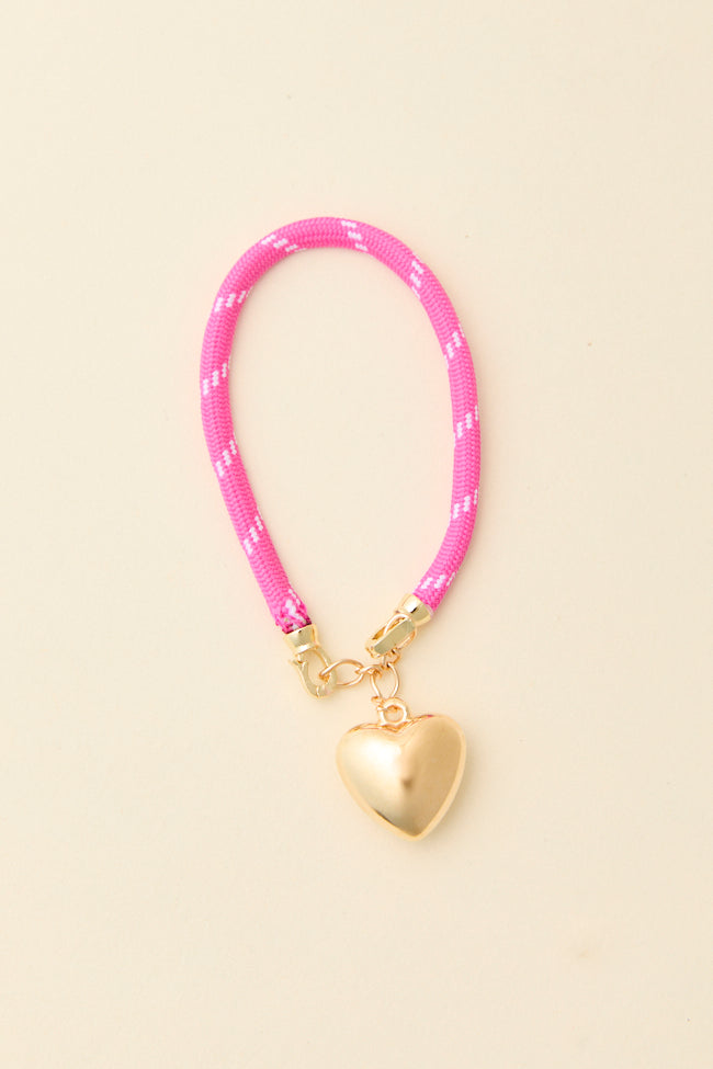 Lea Pink Puff Heart Bracelet-Sunny Prom