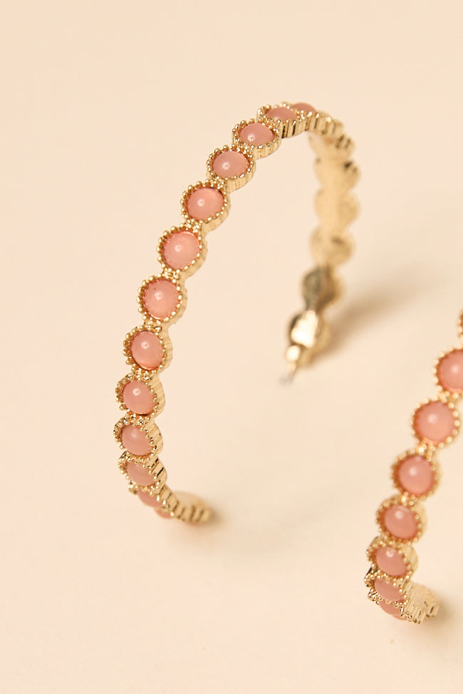 Buffy Pink Hoop Earrings-Sunny Prom