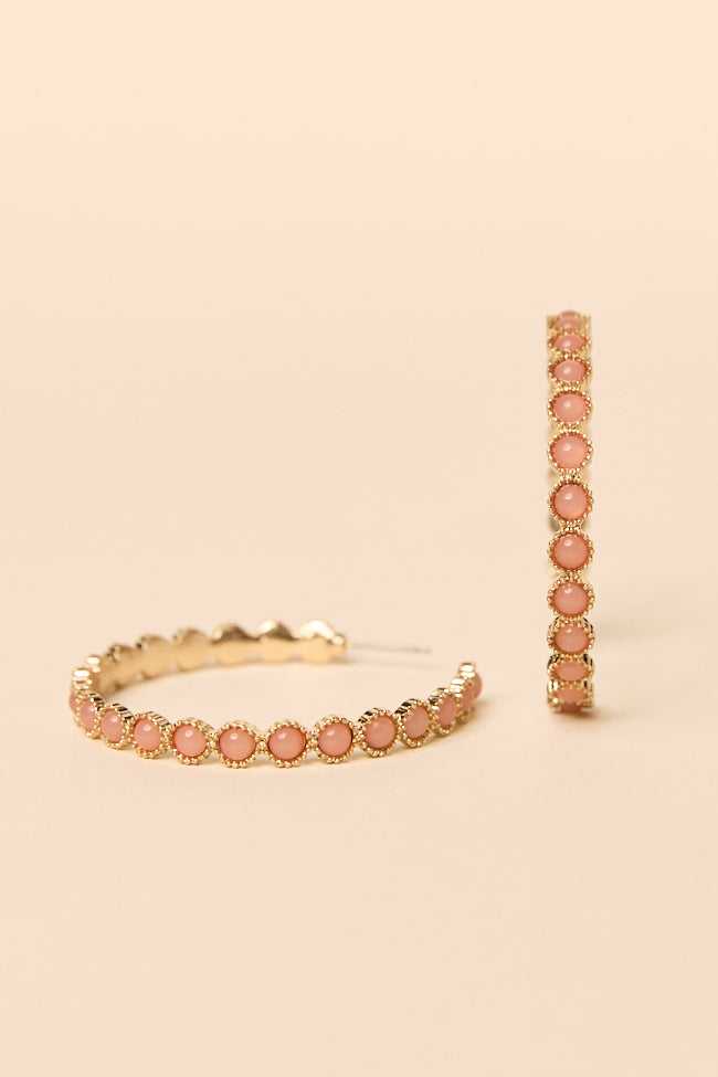 Buffy Pink Hoop Earrings-Sunny Prom