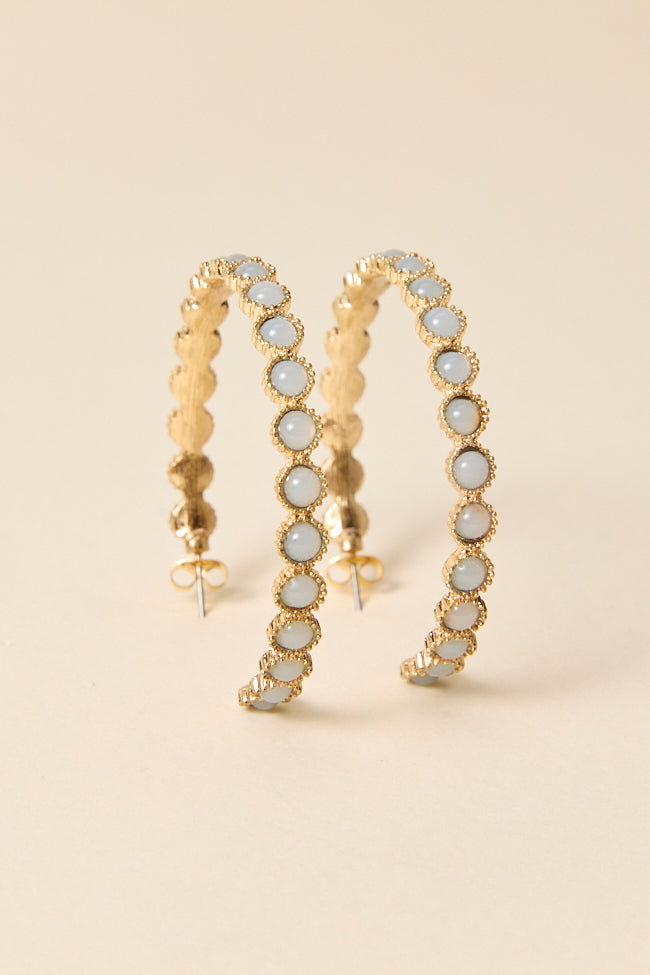 Buffy Blue Hoop Earrings-Sunny Prom