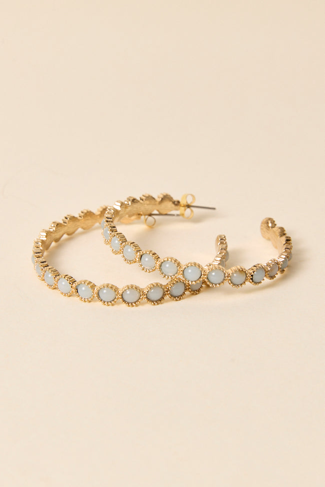 Buffy Blue Hoop Earrings-Sunny Prom