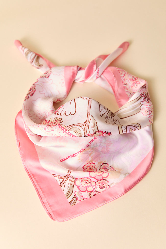 Julian Pink Floral Scarf-Sunny Prom