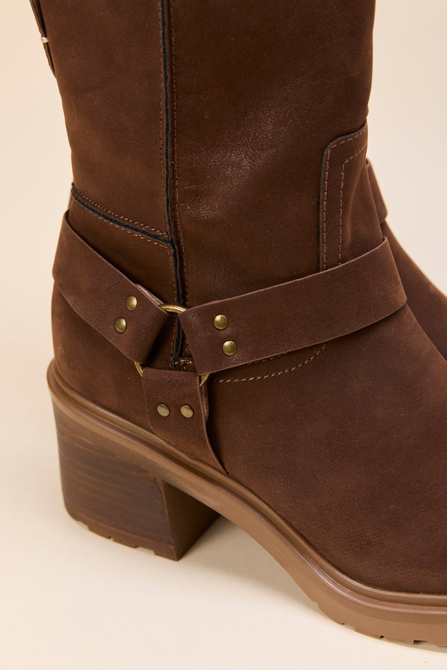 Clyde Brown Moto Boots-Sunny Prom