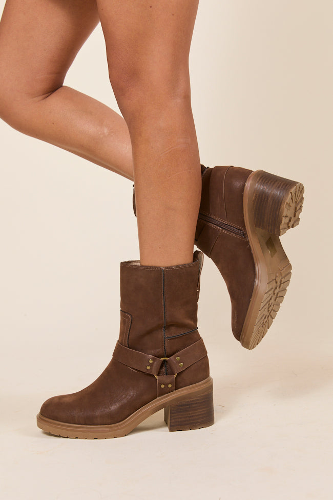 Clyde Brown Moto Boots-Sunny Prom