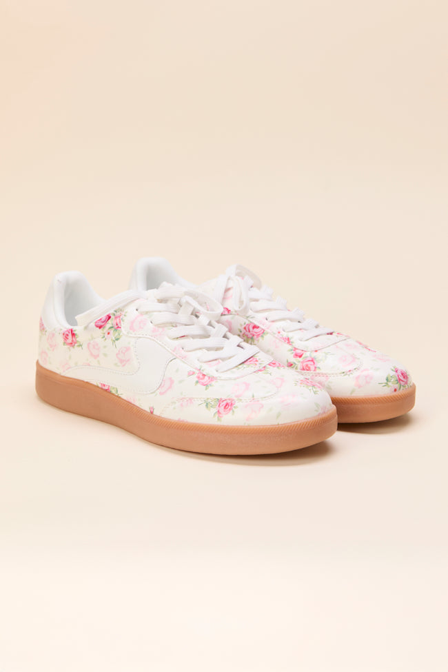 Tiffany White Floral Sneakers-Sunny Prom
