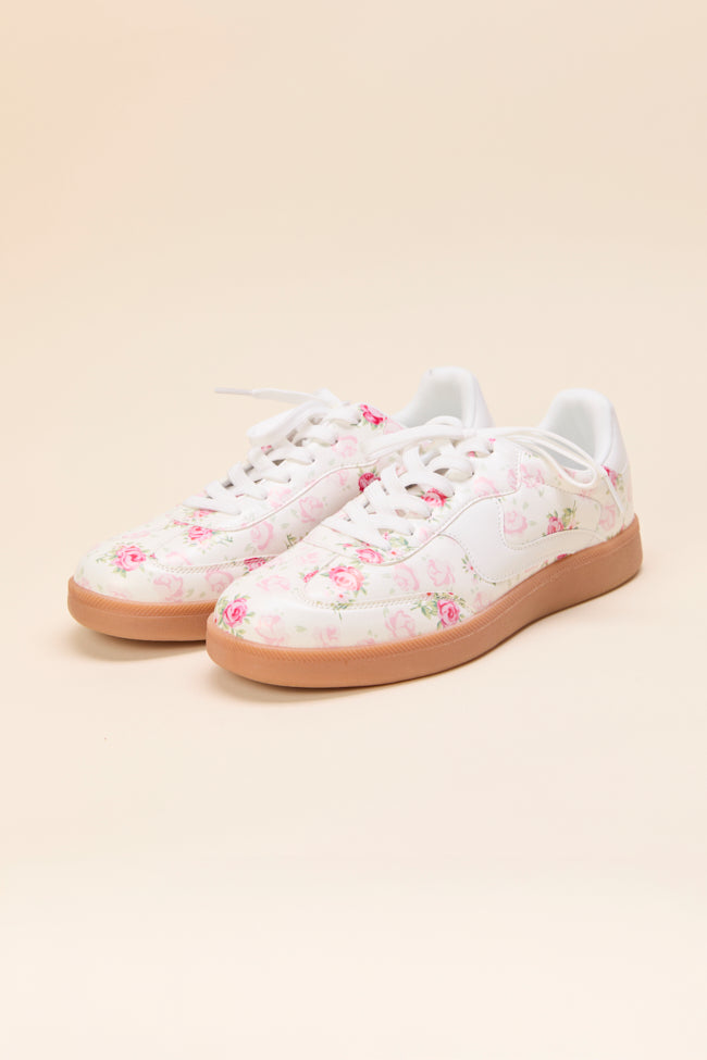 Tiffany White Floral Sneakers-Sunny Prom