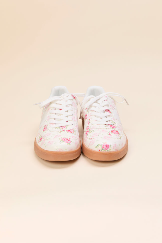 Tiffany White Floral Sneakers-Sunny Prom