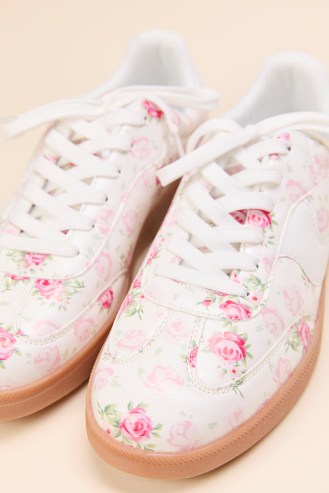 Tiffany White Floral Sneakers-Sunny Prom