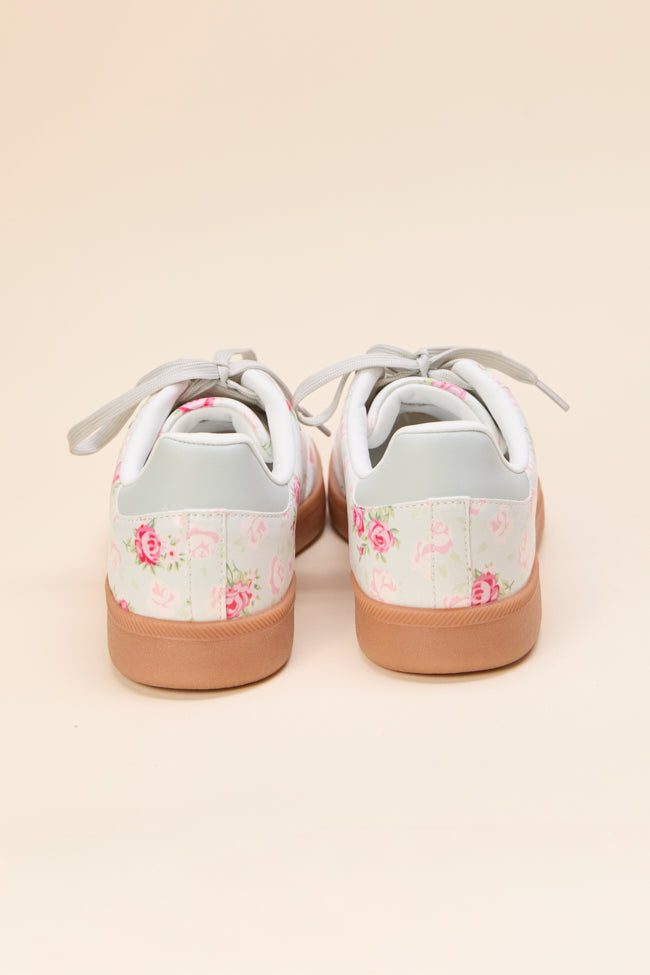Tiffany Mint Floral Sneakers-Sunny Prom