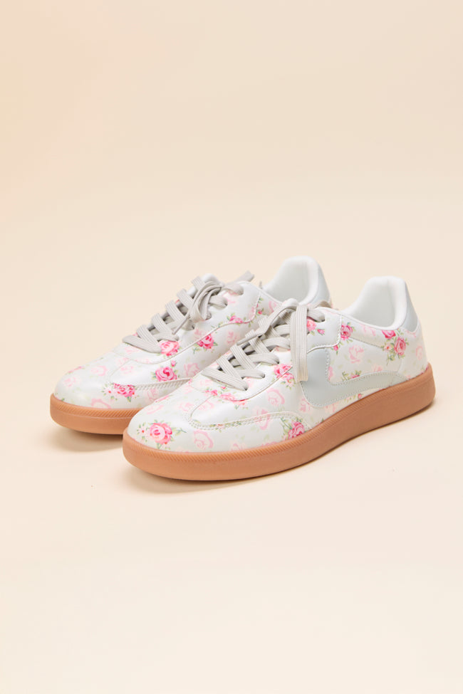 Tiffany Mint Floral Sneakers-Sunny Prom