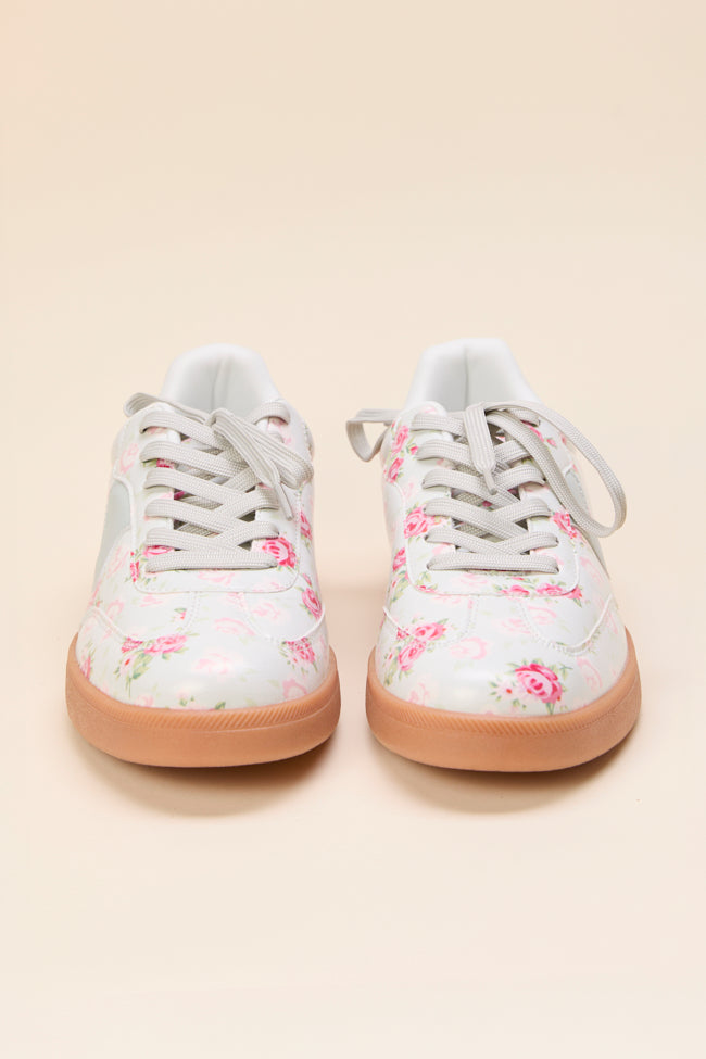 Tiffany Mint Floral Sneakers-Sunny Prom
