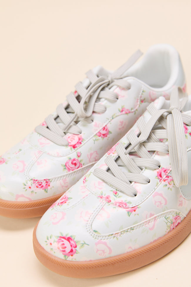 Tiffany Mint Floral Sneakers-Sunny Prom