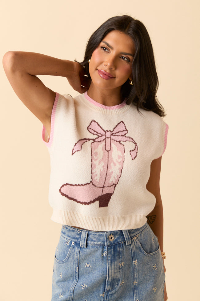 Gayle Bow Boots Sweater Vest-Sunny Prom