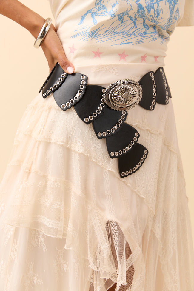Francesca Black Concho Hip Belt-Sunny Prom