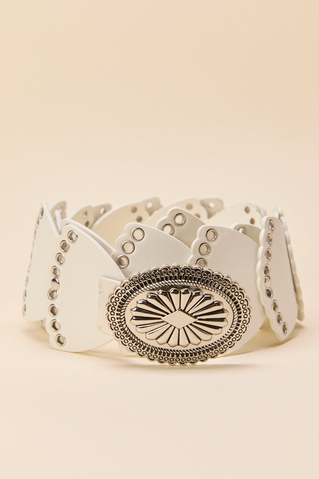 Francesca White Concho Hip Belt-Sunny Prom