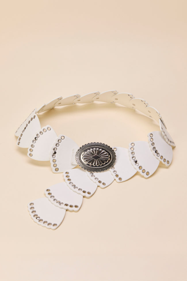 Francesca White Concho Hip Belt-Sunny Prom