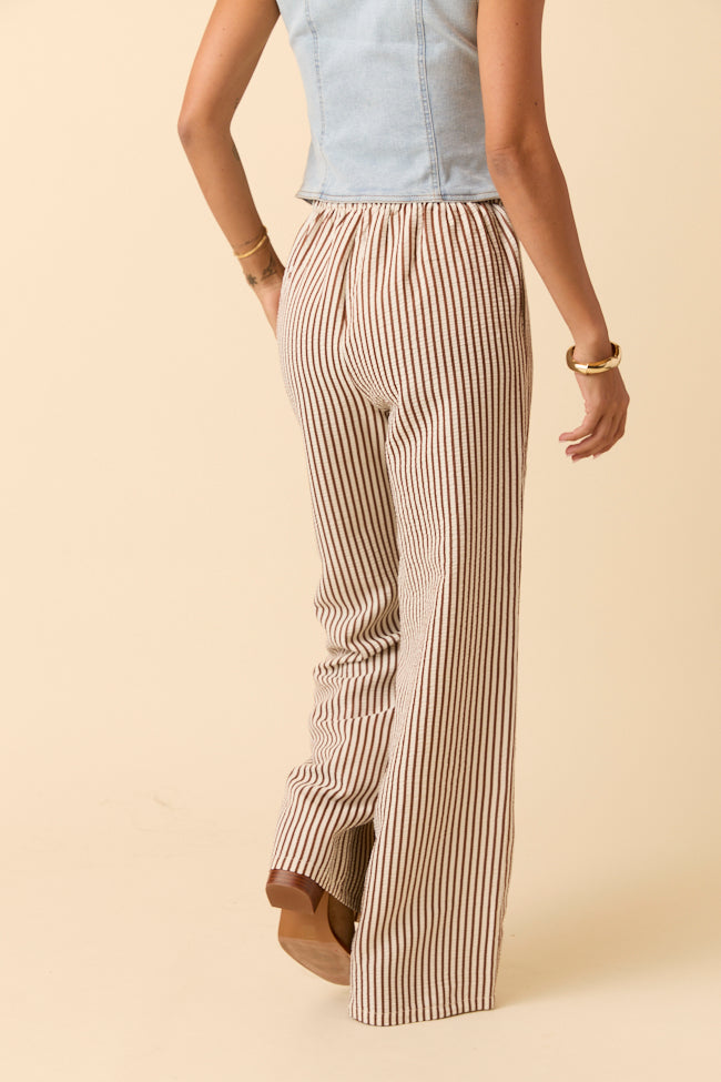 Amanda Brown Textured Striped Pants-Sunny Prom