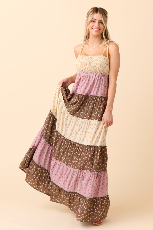 Essie Multi Tiered Floral Maxi Dress-Sunny Prom