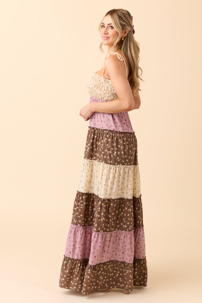 Essie Multi Tiered Floral Maxi Dress-Sunny Prom