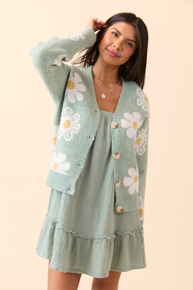 Glenda Green Multi Floral Cardigan-Sunny Prom