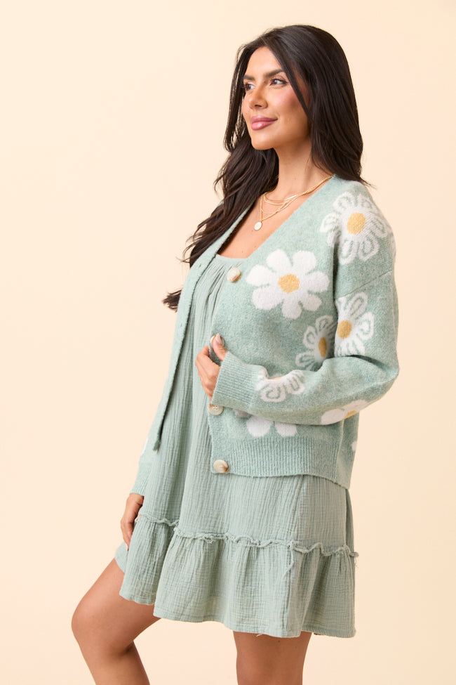 Glenda Green Multi Floral Cardigan-Sunny Prom