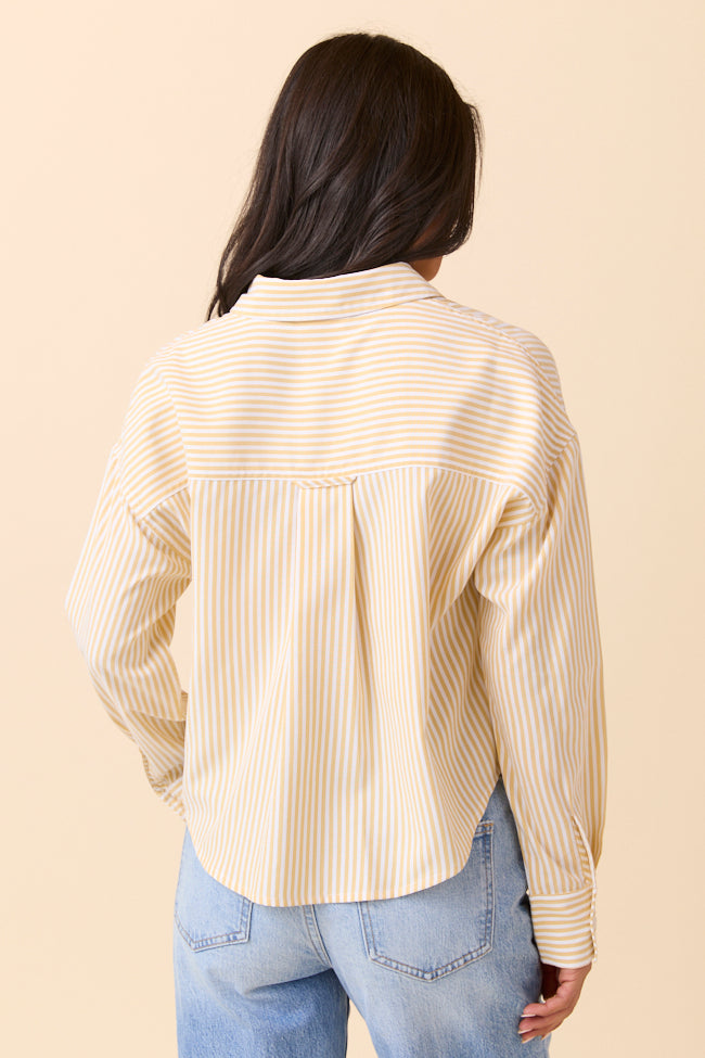 Juliana Cropped Yellow Striped Shirt-Sunny Prom