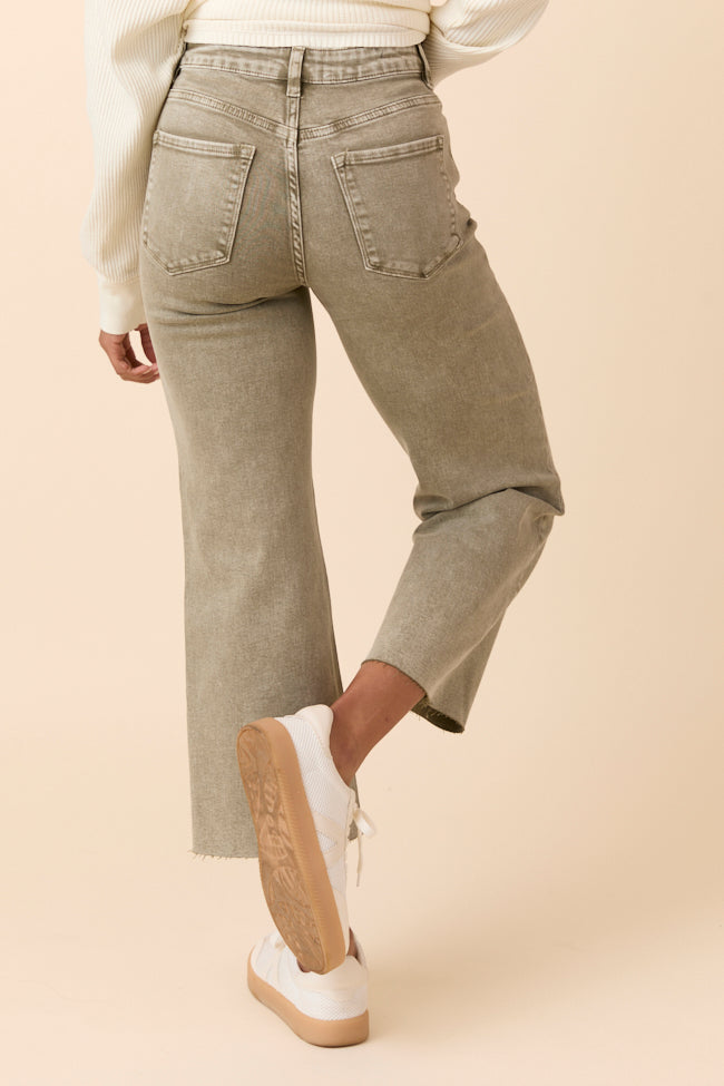 Malia Martini Green High Rise Wide Leg Jeans-Sunny Prom