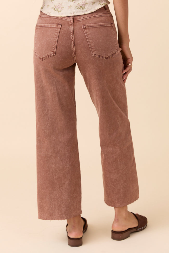 Malia Cappuccino High Rise Wide Leg Jeans-Sunny Prom