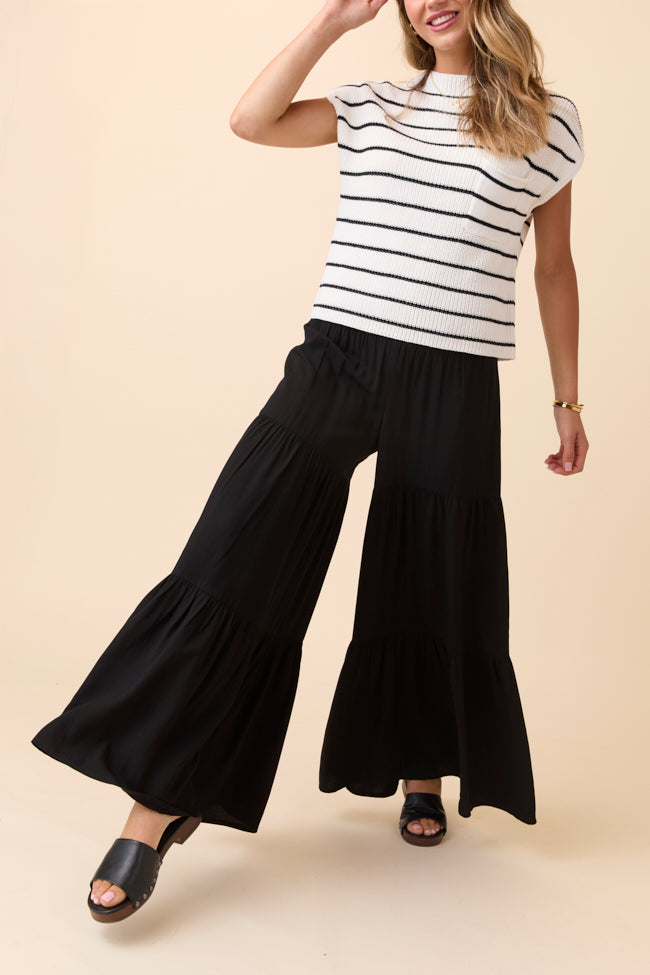 Eliza Black Wide Leg Pants-Sunny Prom