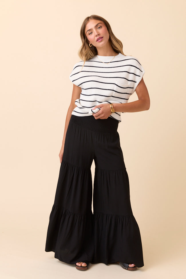Eliza Black Wide Leg Pants-Sunny Prom